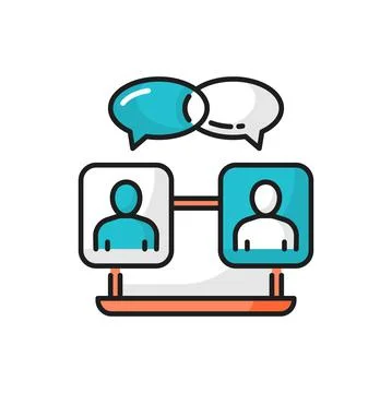Meeting online on computer screen, chat conference Stock Illustration