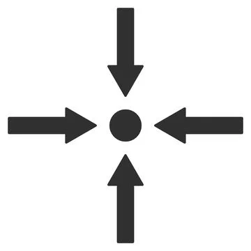 Meeting Point Arrows Flat Icon Illustration Stock Illustration