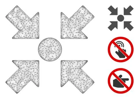 Meeting Point Polygonal Web Vector Mesh Illustration Stockillustratie
