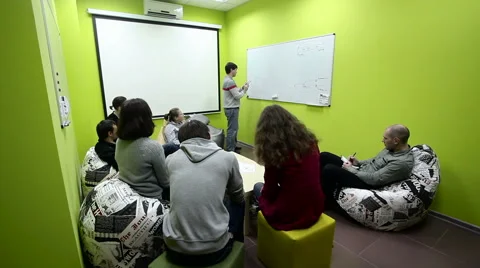 Meeting programmers in the office Stock Footage 61145872