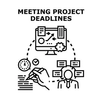 Meeting project deadlines planning task management and execution Stock Illustration