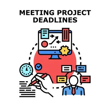 Meeting project deadlines planning task management and execution Stock Illustration