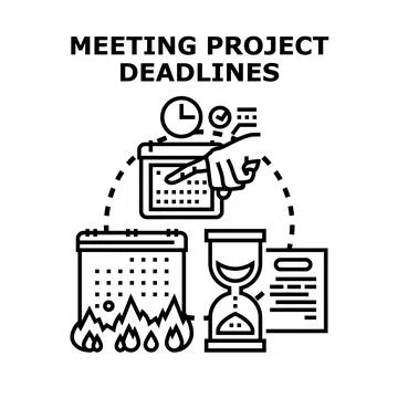 Meeting project deadlines planning time management concept Stock Illustration