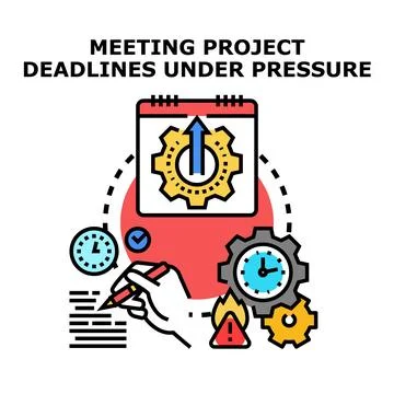 Meeting project deadlines under time pressure working concept 스톡 일러스트