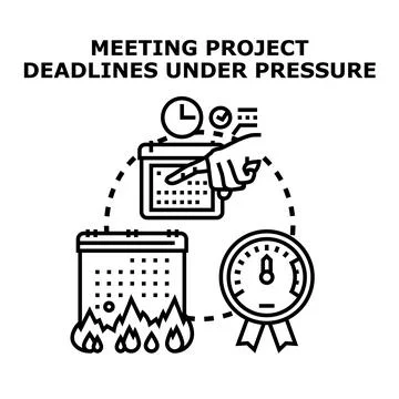 Meeting project deadlines under time pressure and urgency Stock Illustration