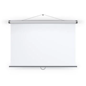Meeting Projector Screen Vector. Blank White Board To Showcase Your Projects イラスト素材