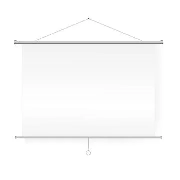Meeting Projector Screen Vector. Empty White Board Presentation Conference. Stock Illustration
