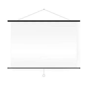 Meeting Projector Screen Vector. Empty White Board Presentation Conference. Stock Illustration