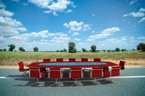 Meeting on the road Stock Illustration