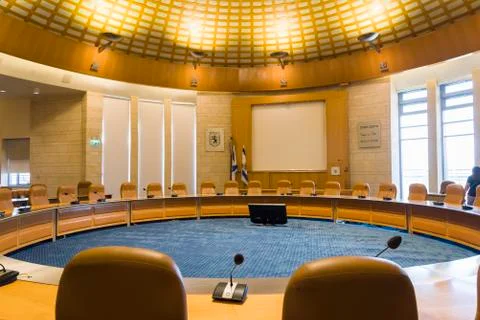 The meeting room of the municipality of Jerusalem. Stock Photos