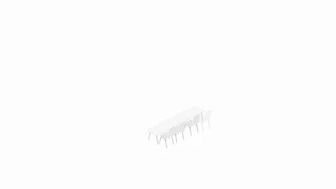Meeting room setup layout configuration Hollow Square style, 3D virtual isome Stock Footage 116665821