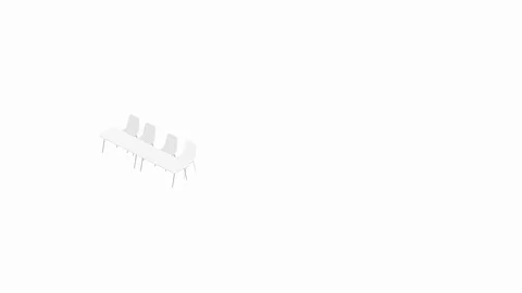 Meeting room setup layout configuration Classroom style, 3D virtual isometric Stock Footage 116665847