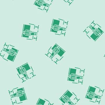 Meeting room setup office assistant glyph seamless pattern Stock Illustration