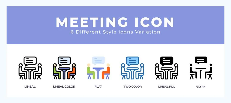 Meeting set of vector icon. For web. and mobile app Illustrazione stock