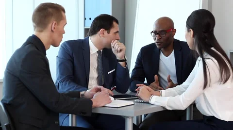 Meeting in the Spacious Office Stock Footage 60856323