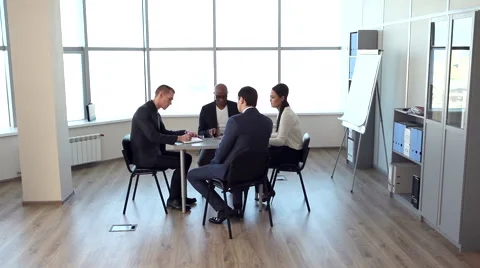 Meeting in the Spacious Office Видео 60856552
