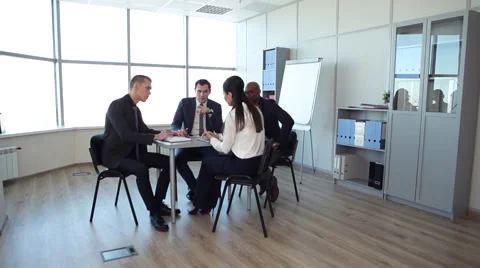 Meeting in the Spacious Office Stock Footage 61237235