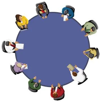 Meeting strategy  teamwork round table discussing office  computer  manager i Stockillustratie
