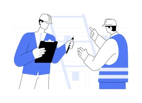 Meeting with supervisor abstract concept vector illustration. Illustrazione stock