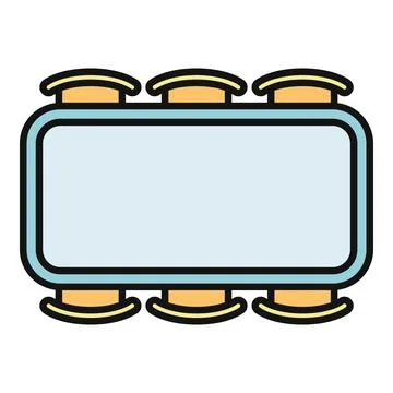Meeting table top view collaboration icon symbol Stock Illustration