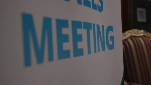 Meeting text on a banner Video stock 100825941