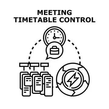 Meeting timetable control planning process management Stock Illustration