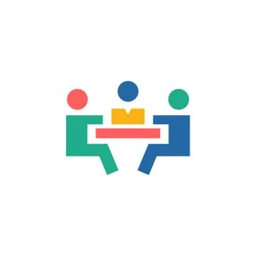 Meeting vector icon logo design Stock Illustration