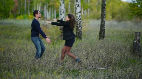 Meeting of Young Couple Stock Footage 40448300