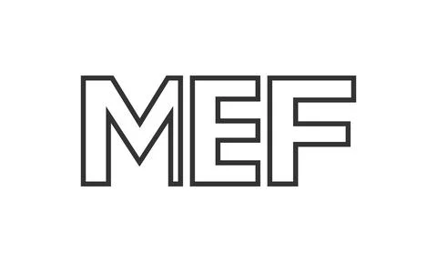 MEF logo design template with strong and modern bold text. Initial based ve.. Stock Illustration