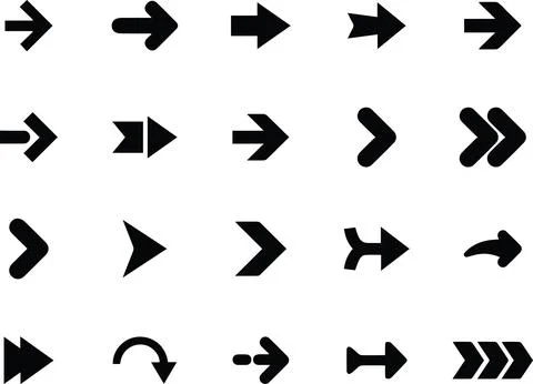 Mega Arrow Icon Vector Set Illustrazione stock