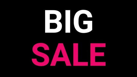 Mega Big Sale seamless looping text 3d animated vedio on black background Stock Footage 287617527
