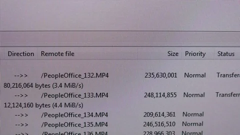 Mega bytes running on internet high speed network online addiction transfer file Stock Footage 82315036