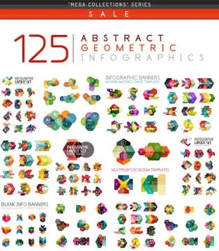 Mega collection of infographics Stock Illustration
