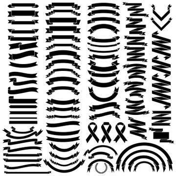Mega collection of retro ribbons and labels Stock Illustration