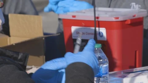 Mega Covid-19 Vaccination event in Kansas City Stock Footage 150912121