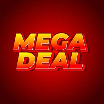 Mega deal. Text effect in 3D look for promotional ads. Square size Stock Illustration
