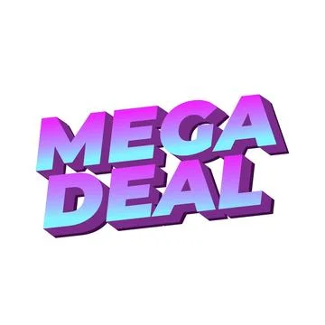 Mega deal. Text effect in 3D look for promotional ads. Square size Stock Illustration