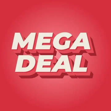 Mega deal. Text effect in 3D look for promotional ads. Square size Stock Illustration