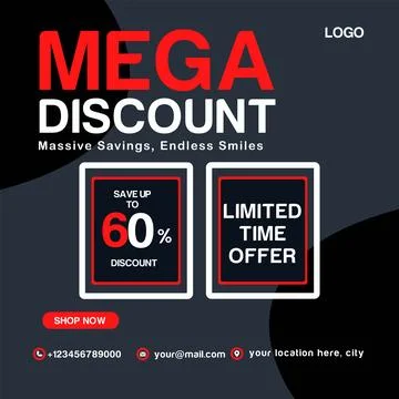 Mega Discount Template Stock Illustration