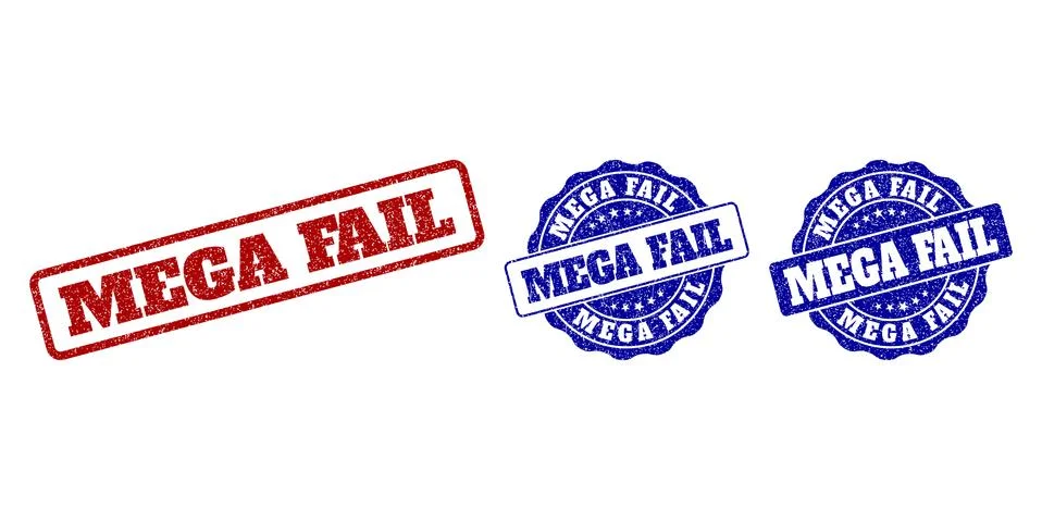 MEGA FAIL Scratched Stamp Seals 库存插图