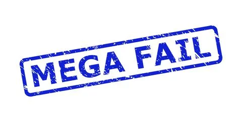 MEGA FAIL Watermark with Corroded Texture and Rounded Rect Frame Illustrazione stock