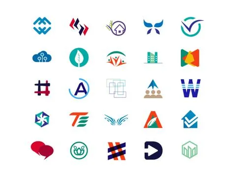 Mega Logo Design Collection. Best Premium Logo Vector Template. Logo Mood board Stock Illustration