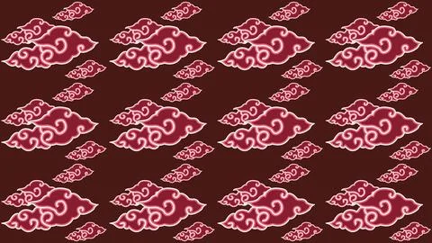 Mega mendung pattern background. Indonesian batik イラスト素材