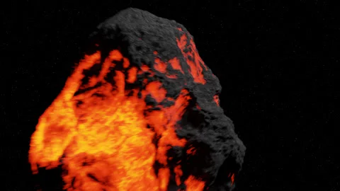 Mega Molten Asteroid Flyby Stock Footage 165850898