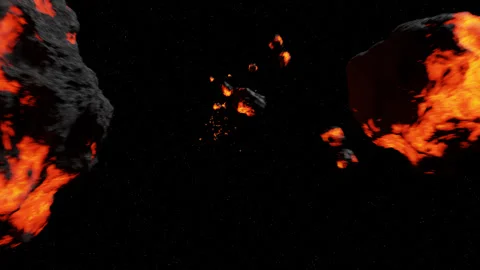 Mega Molten Asteroid Flyby Stock Footage 165854297