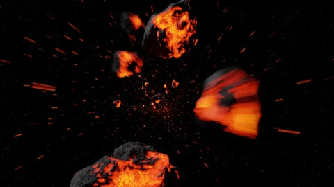 Mega Molten Asteroid Flyby Stock Footage 165879827