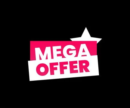 Mega Offer E-commerce Marketing Discount Offer Design Vector Illustration Stock Illustration