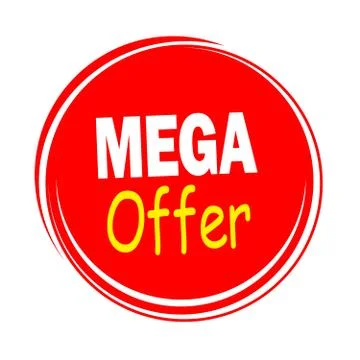 MEGA OFFER - PROMOTION LABEL - ADVERTISEMENT Stock Illustration