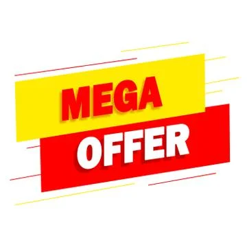 MEGA OFFER - PROMOTION LABEL - ADVERTISEMENT Stock Illustration