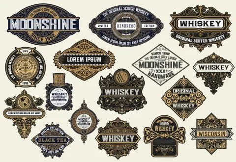 Mega pack of labels and banners Stock Illustration